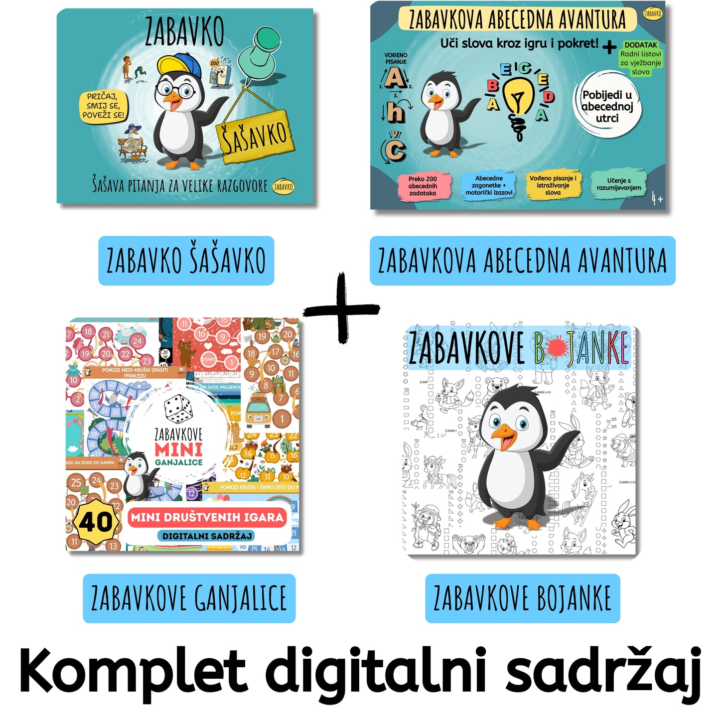 ZABAVKO DIGITALNI KOMPLET - Zabavko Šašavko + Zabavkove ganjalice + Zabavkove bojanke + Zabavkova abecedna avantura
