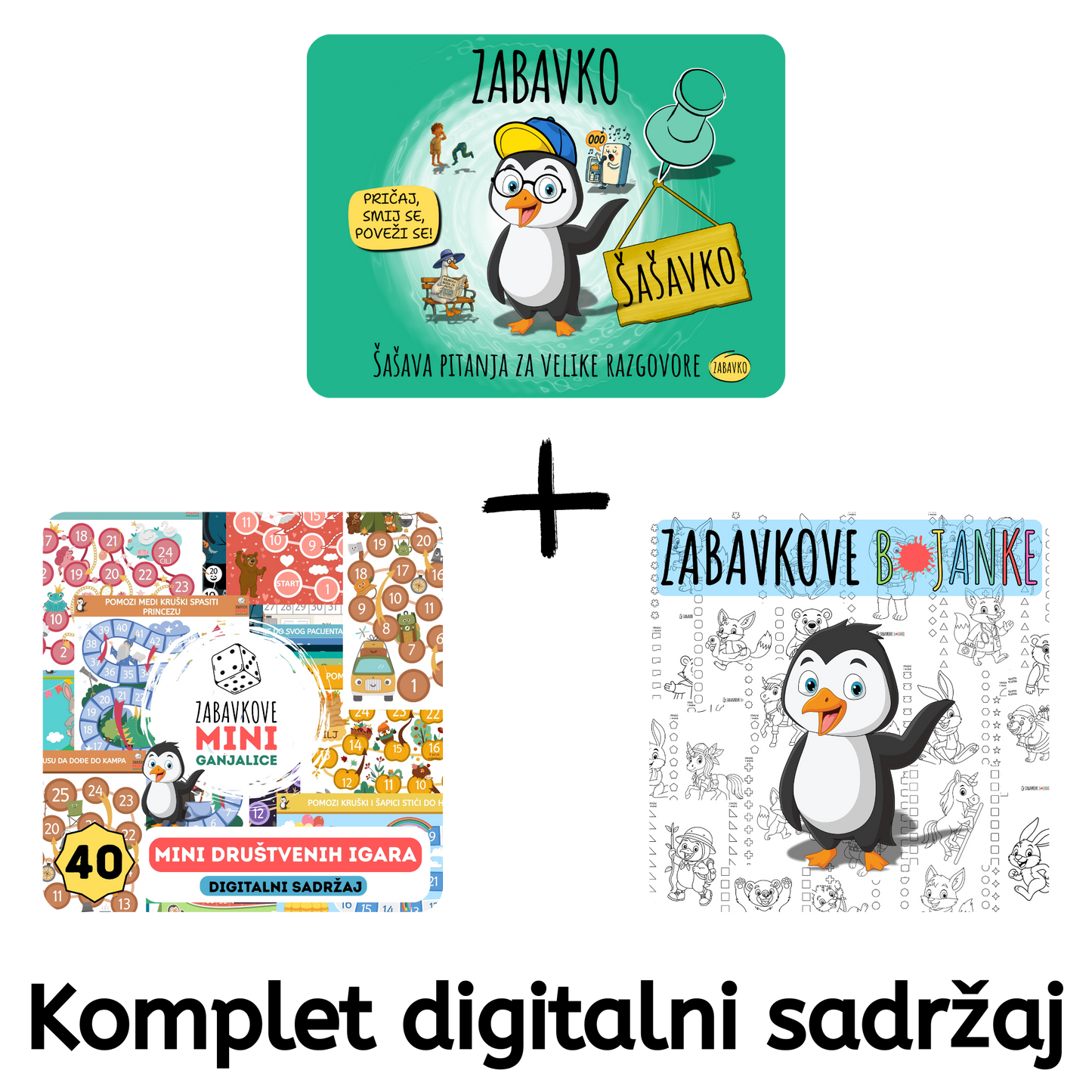 ZABAVKO DIGITALNI KOMPLET - Zabavko Šašavko + Zabavkove ganjalice + Zabavkove bojanke