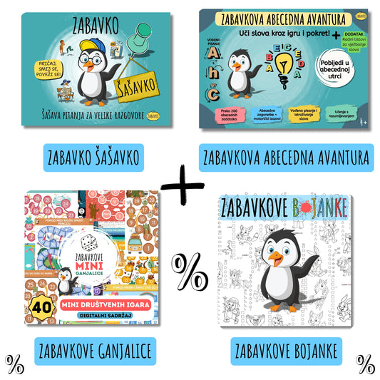 ZABAVKO DIGITALNI KOMPLET - Zabavko Šašavko + Zabavkove ganjalice + Zabavkove bojanke + Zabavkova abecedna avantura