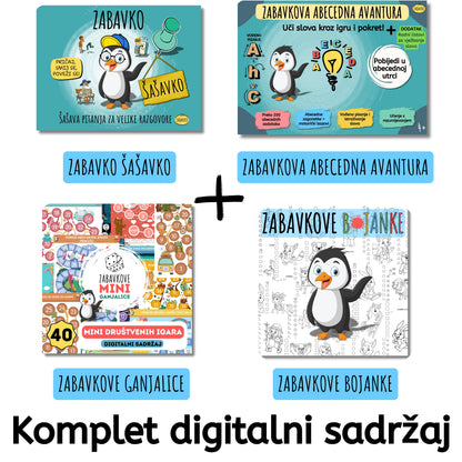 ZABAVKO DIGITALNI KOMPLET - Zabavko Šašavko + Zabavkove ganjalice + Zabavkove bojanke + Zabavkova abecedna avantura