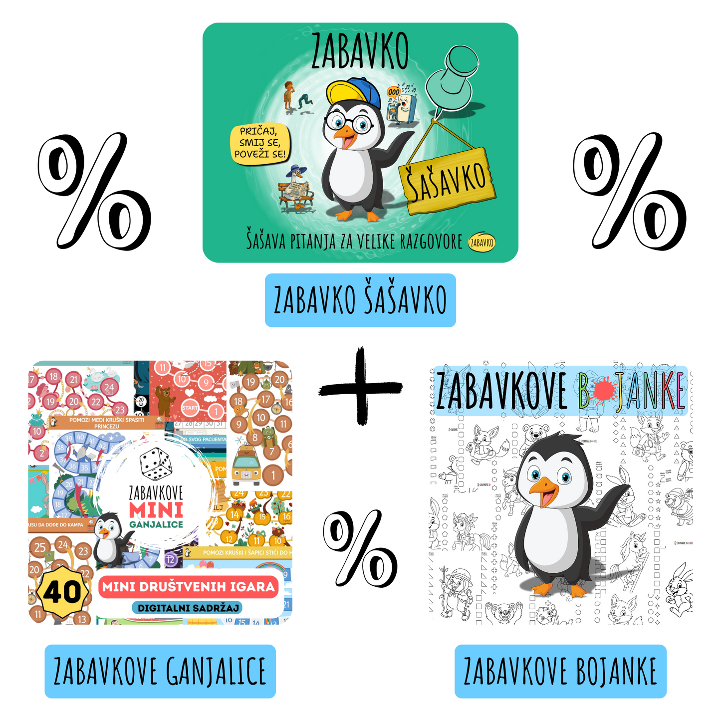 ZABAVKO DIGITALNI KOMPLET - Zabavko Šašavko + Zabavkove ganjalice + Zabavkove bojanke