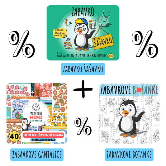 ZABAVKO DIGITALNI KOMPLET - Zabavko Šašavko + Zabavkove ganjalice + Zabavkove bojanke