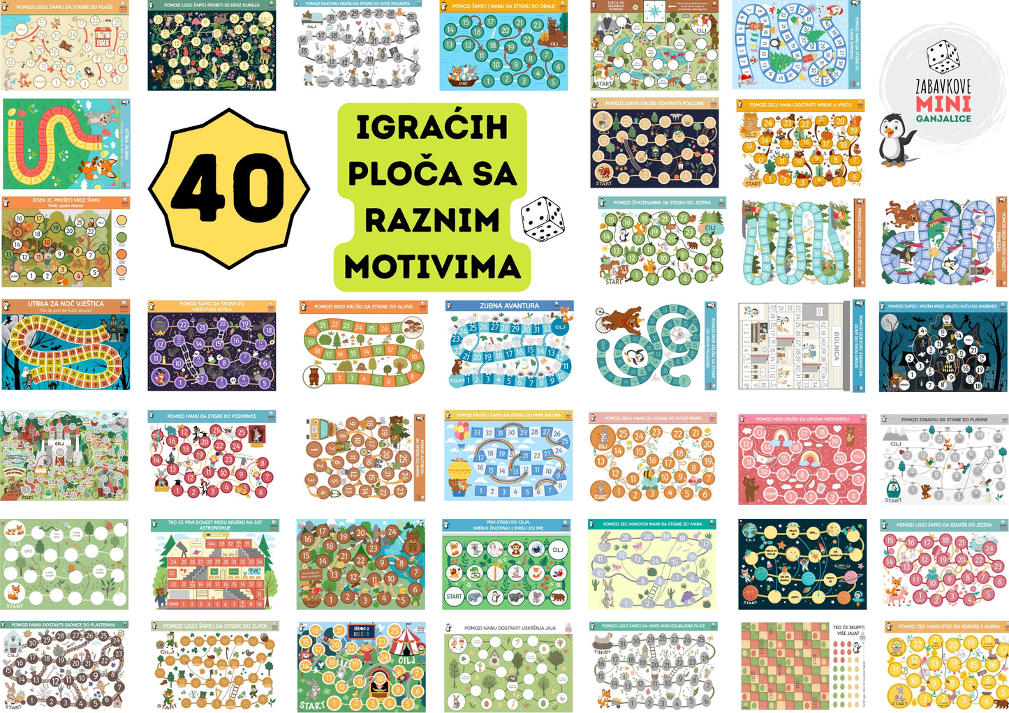 ZABAVKOVE GANJALICE - 40 mini društvenih igara za razvoj pažnje i koncentracije