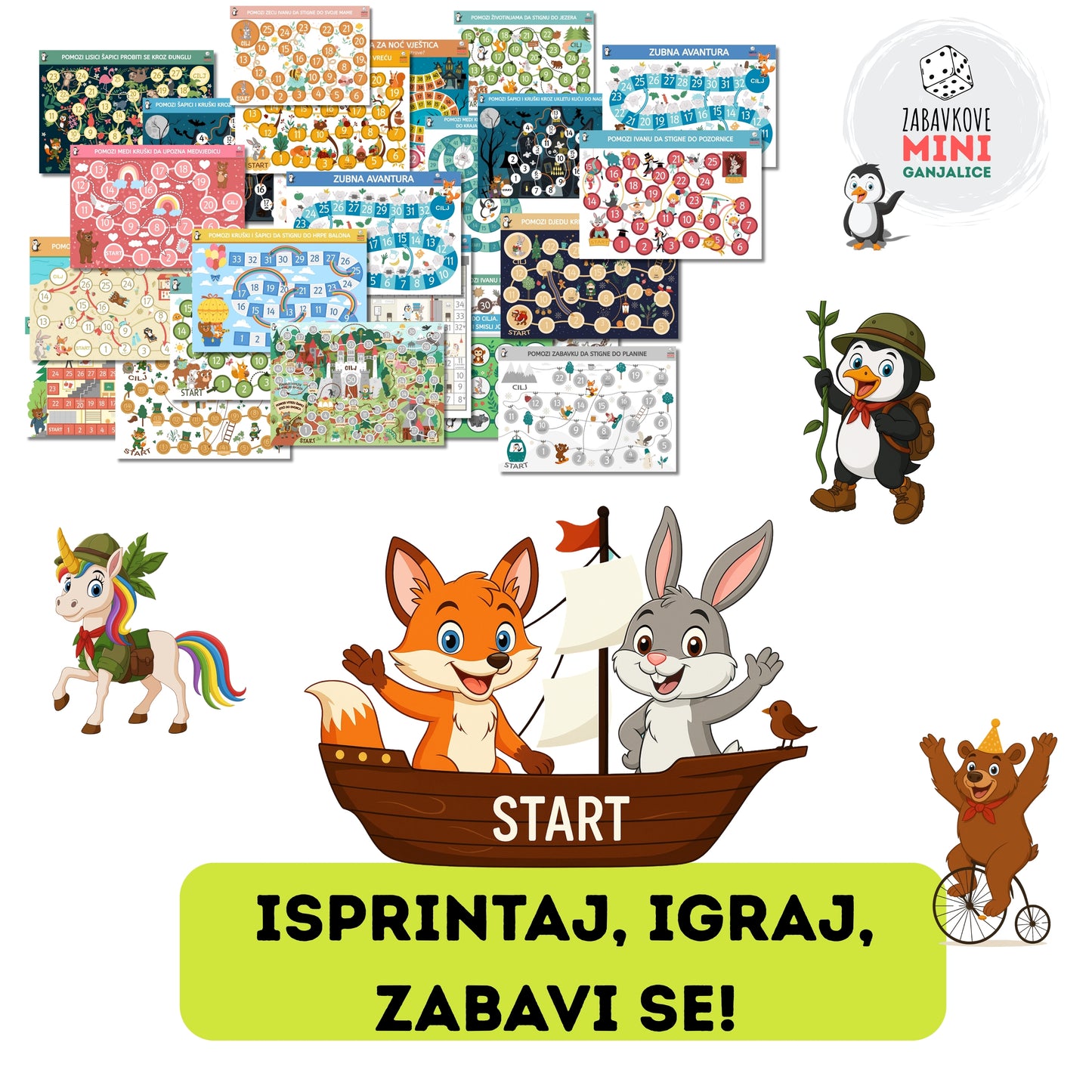 ZABAVKOVE GANJALICE - 40 mini društvenih igara za razvoj pažnje i koncentracije