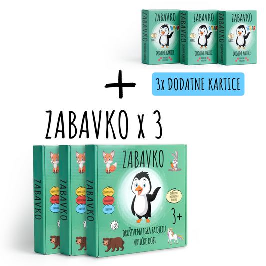 ZABAVKO SET #3 - 3 x Zabavko + 3 x Dodatne kartice